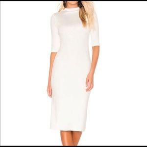 Alice + Olivia Delora Fitted Mock Neck Dress Off White